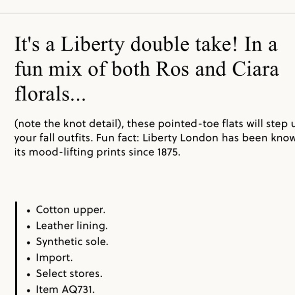 J crew pointed toe knot flats mixed liberty floral print size 10 new - Picture 2 of 4